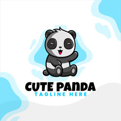 cute panda character vector design