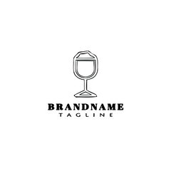 coffee glass logo cartoon icon design template black isolated vector illustration