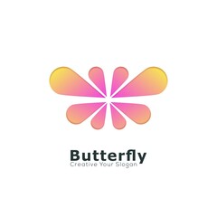 Modern beauty butterfly gradient modern colorful