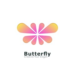 Modern beauty butterfly gradient modern colorful