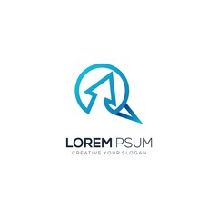 Modern marketing business finance logo letter R