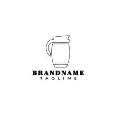 coffee pot logo cartoon icon design template black isolated vector illustration