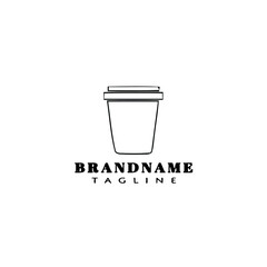 coffee takeaway logo cartoon icon design template black isolated vector illustration