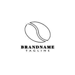 coffee beans logo cartoon icon design template black isolated vector illustration