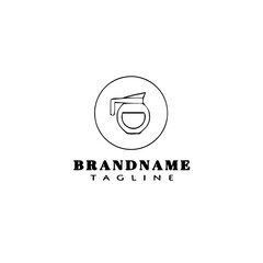 coffee jar logo cartoon icon design template black isolated vector illustration