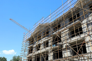 High rise building construction site