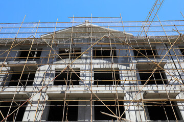 High rise building construction site