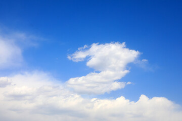 The blue sky and white clouds