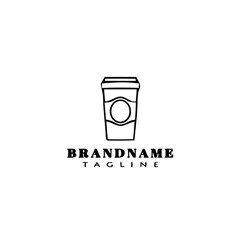 coffee takeaway logo cartoon icon design template black isolated vector illustration