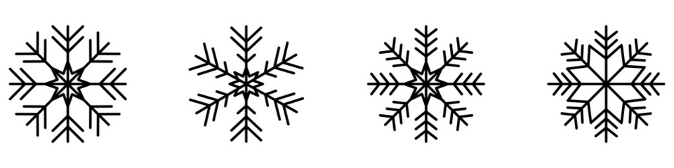 Snowflakes black.Snowflake Icon. Christmas Logo.