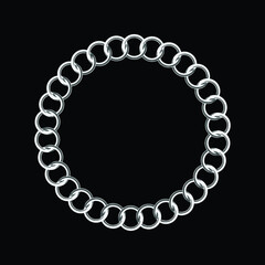 Round frame of chain. Circle chain frame.