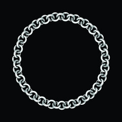 Round frame of chain. Circle chain frame.