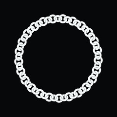 Round frame of chain. Circle chain frame.