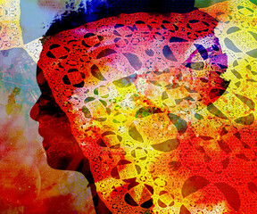 abstract background with head