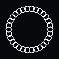 Round frame of chain. Circle chain frame.