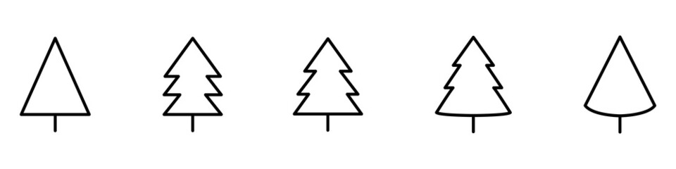 set of christmas tree icons
