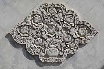 Gray brick carving architectural landscape, Beijing