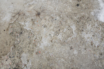 Ice on the gray concrete floor. Winter background texture