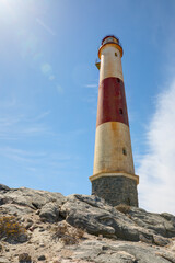 Amazing red and white lighthouse near Diaz Point  -  Lüderitz, Namibia