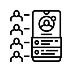 networking application line icon vector. networking application sign. isolated contour symbol black illustration