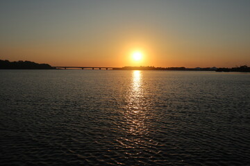 sunset in tainan taiwan between river and ocean design for holiday and retirement concept