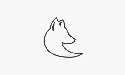 line icon curve fox isolated on white background.