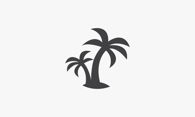 Obraz premium simple icon tree palm coconut isolated on white background.