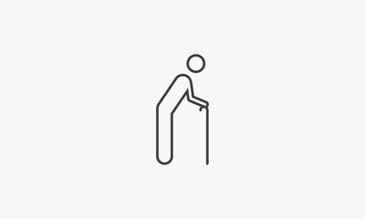 line icon elderly isolated on white background.