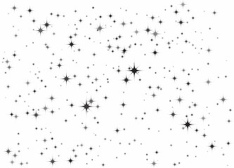 Fireworks star random source stream.  Falling Star. Stars on a white background.