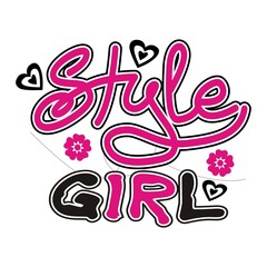 Obraz premium style girl vector illustration editable - romance quotes best for print on shirt