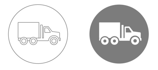 Truck Icons - outline and filled in - semi truck icons / graphics / illustrations