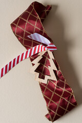 fancy ribbon with christmas tree ornament