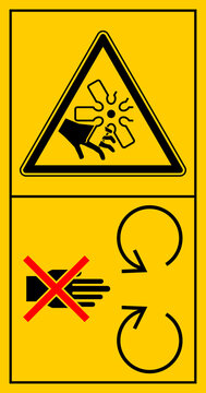 cmssn50 CombinationMachineSafetySignNew cmssn - mssn25mssn10v vertikal - Maschinenkennzeichnung . Schutzeinrichtung bei laufendem Motor nicht &ouml;ffnen oder entfernen . Finger mit Propeller . g10905