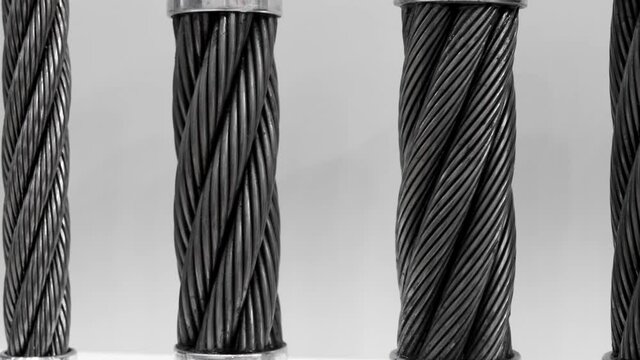 steel cables of different diameters for construction and installation work