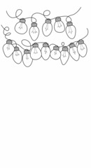 Freehand drawing, illustration New Year's decorations. Christmas multicolored garland.