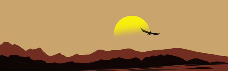 landscape with mountains Sunset