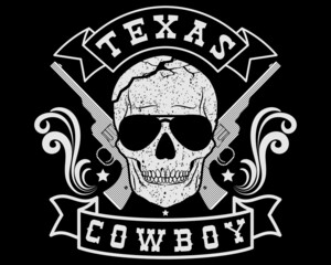 Texas Cowboy t-shirt design template. Western vintage style t-shirt.