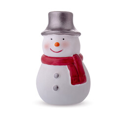 snowman figurine isolated over white background