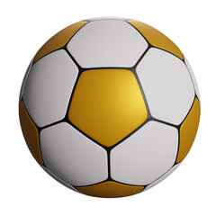 Realistic golden soccer ball isolated on a white background