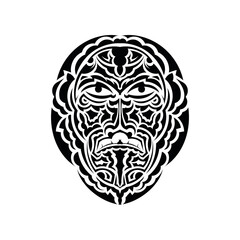 Ornate patterned illustration. Tribal tattoo skull.