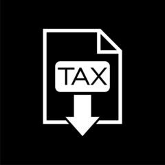 Tax icon isolated on dark background