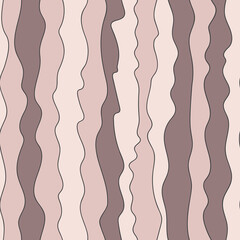 Retro wave creative seamless pattern. Vintage wavy line endless wallpaper.