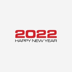 Happy New Year 2022 Text Design Vector illustration.
