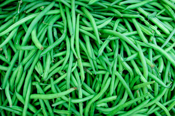 french string beans in a street market