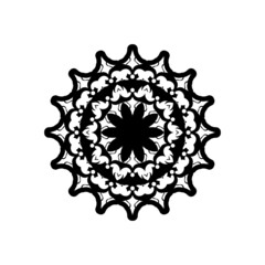 Simple Mandala Shape for Coloring. Vector Mandala. Floral. Flower. Oriental. Book Page. Outline.