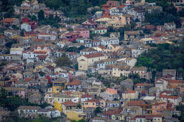 Fototapeta na wymiar Beautiful close up view of the Liapades village in corfu island greece