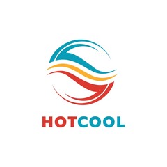 Hot and cool logo design illustration vector template. Air condition symbol inspiration
