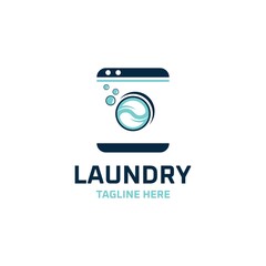 Laundry logo design inspiration vector template Wear wash service symbol illustration