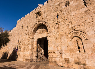 Zion gate in the old city of Jerusalem, Israel, Middle East
