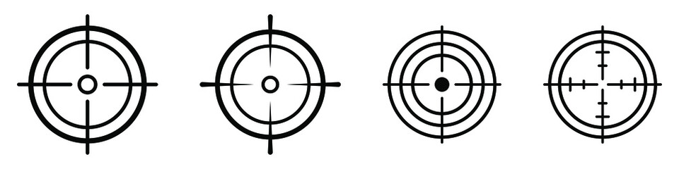 Focus target vector isolated icons on white background. Target goal icon target focus arrow marketing aim. - obrazy, fototapety, plakaty